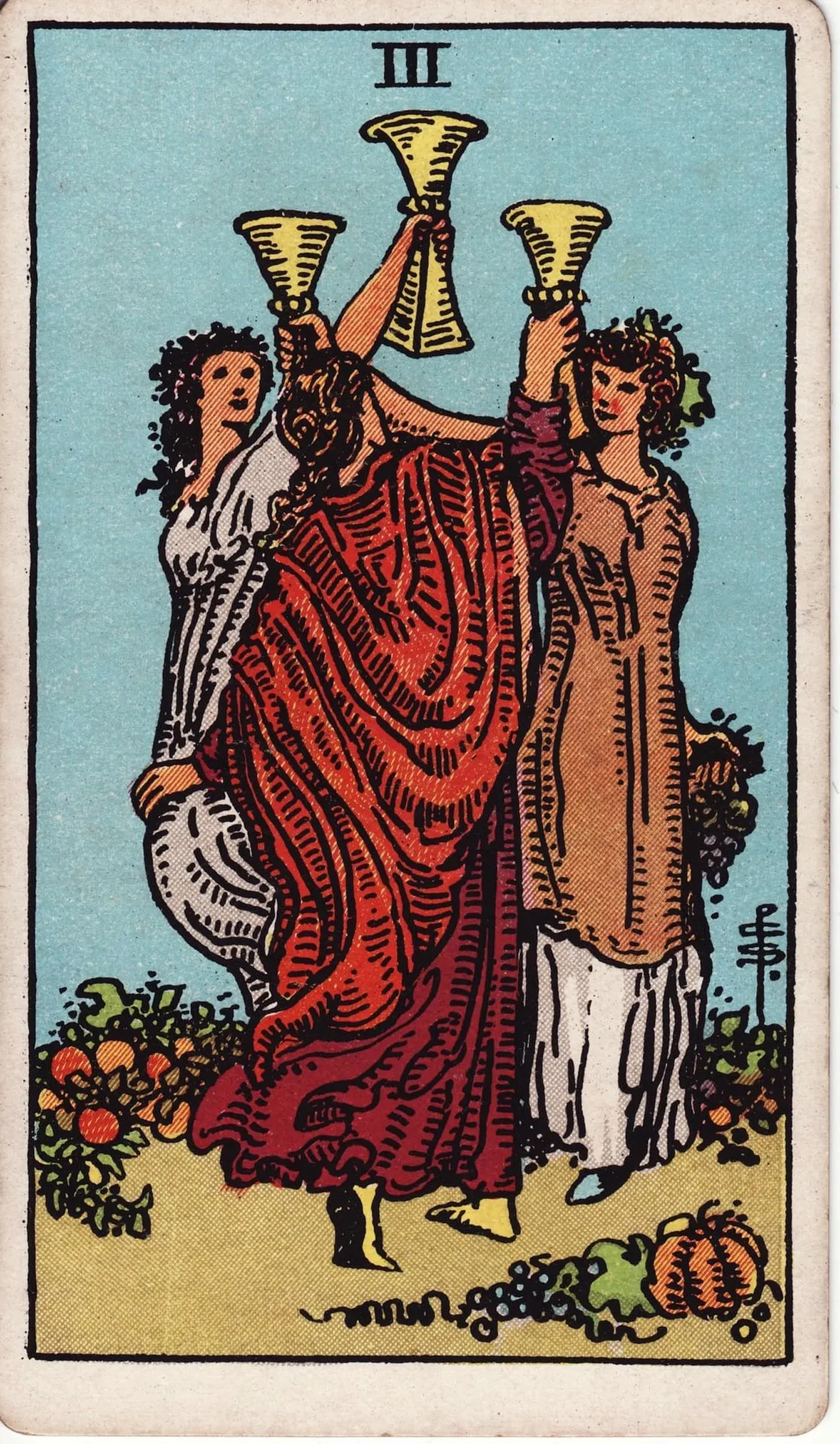 The Three of Cups tarot card