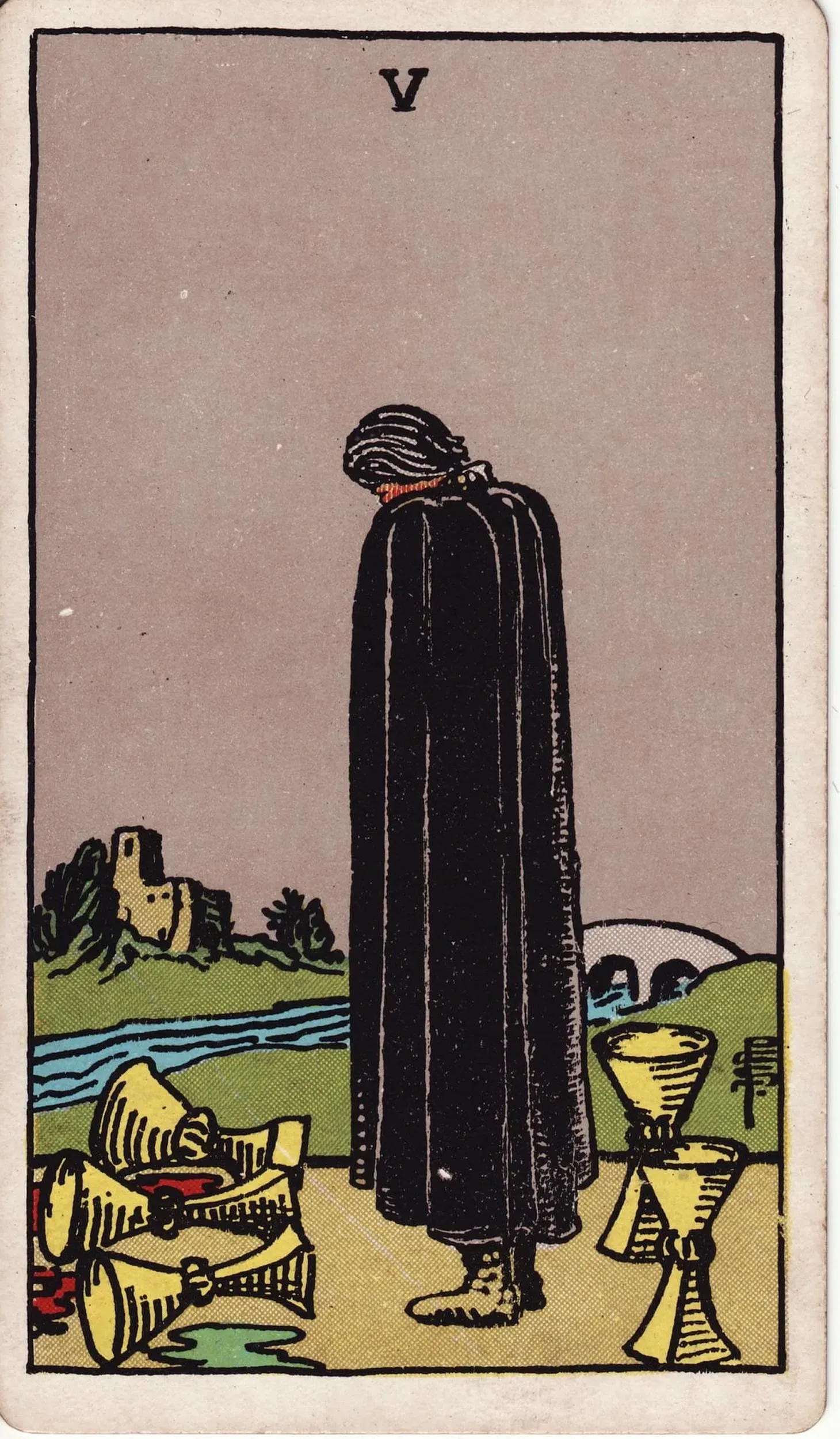 The Five of Cups tarot card