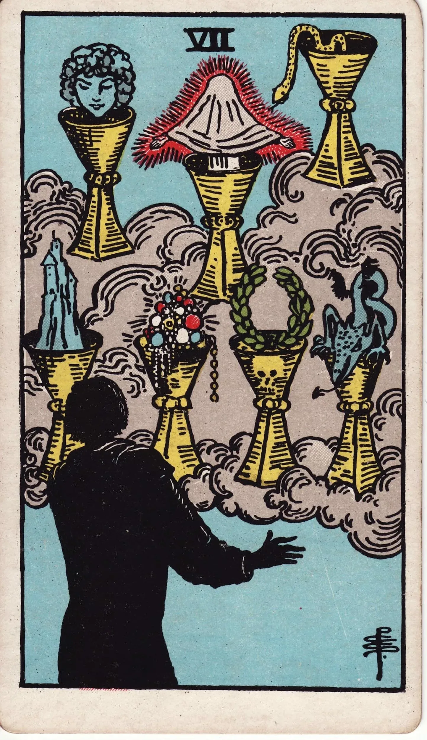 The Seven of Cups tarot card