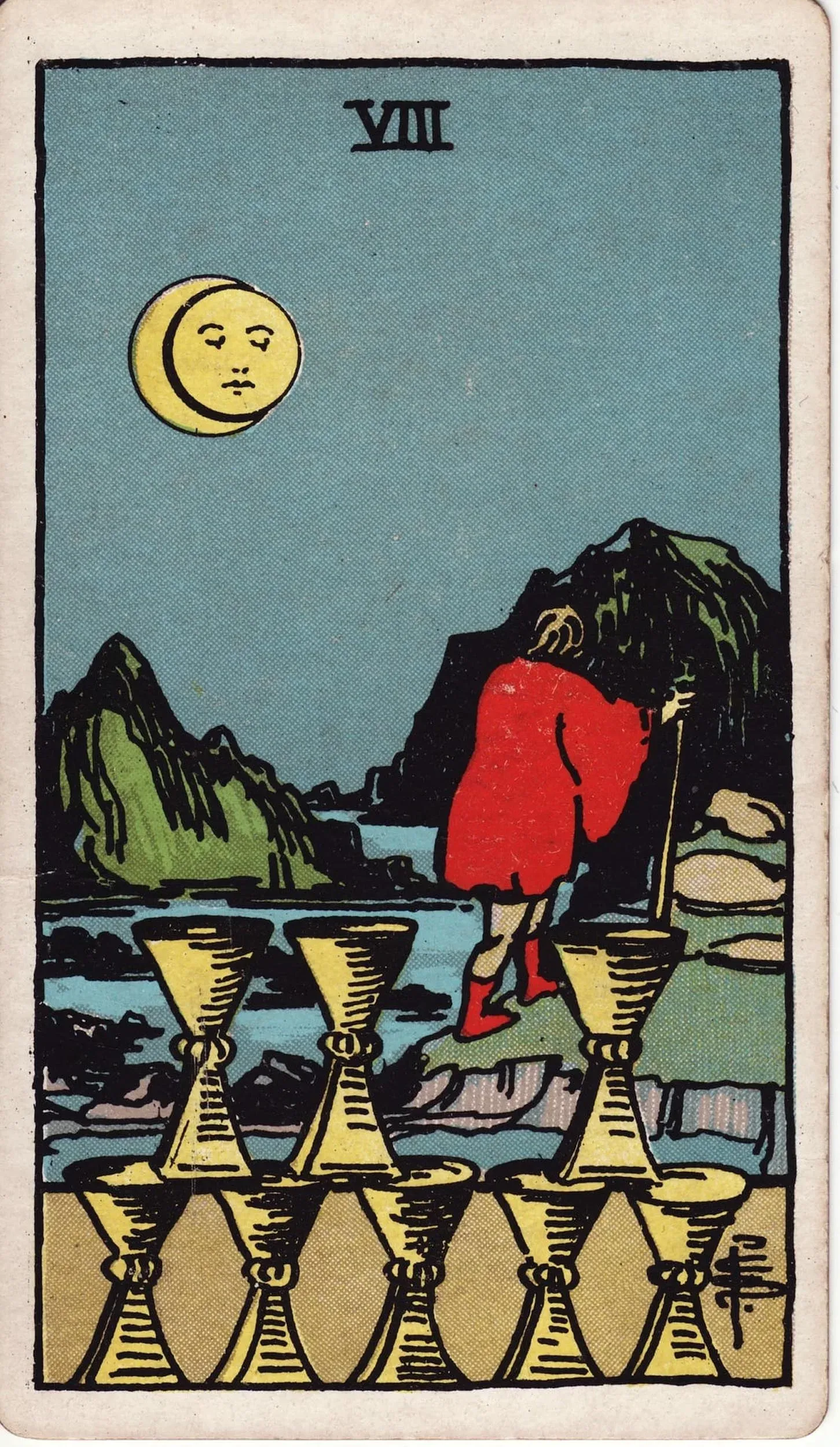 The Eight of Cups tarot card