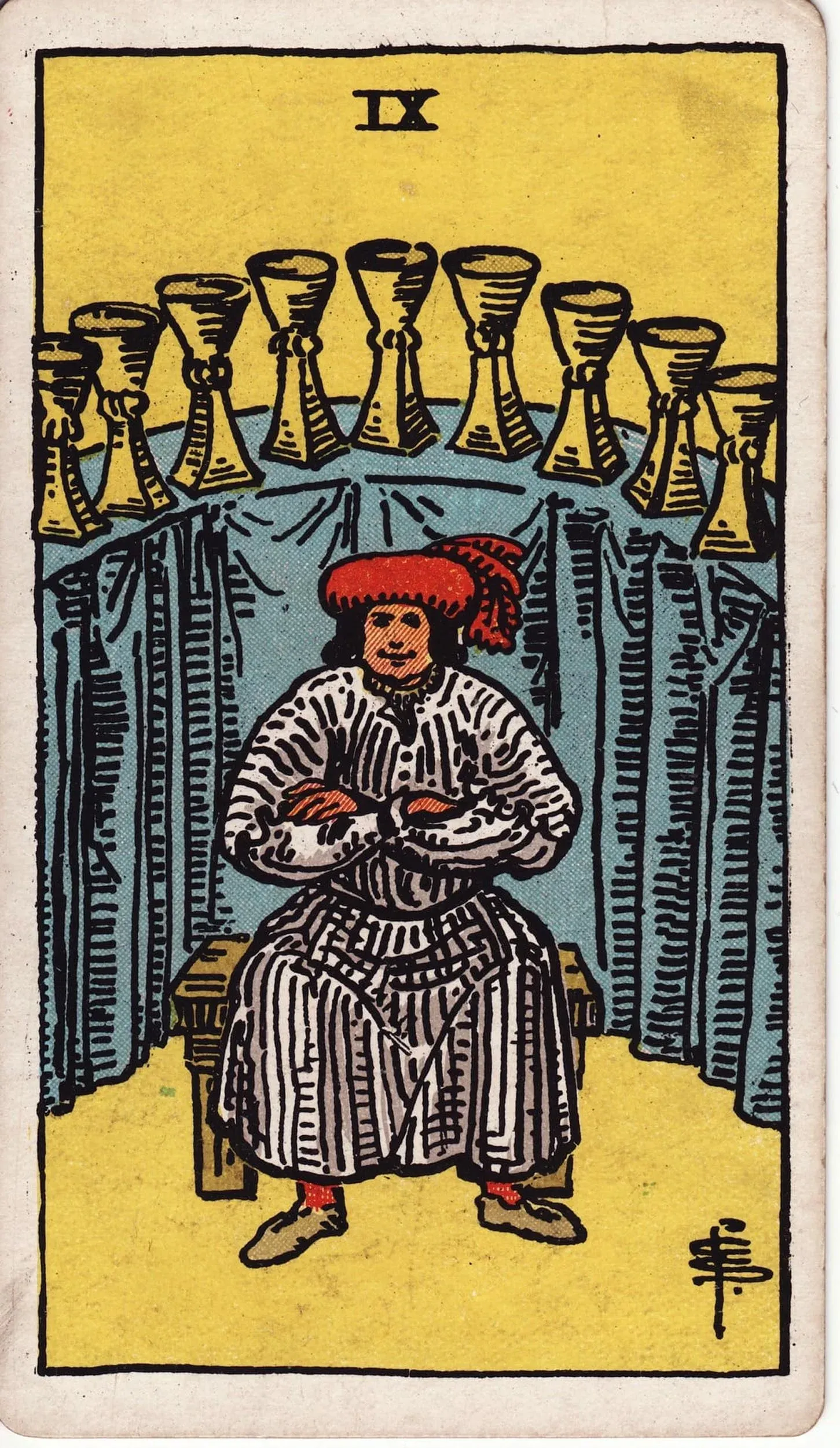 The Nine of Cups tarot card