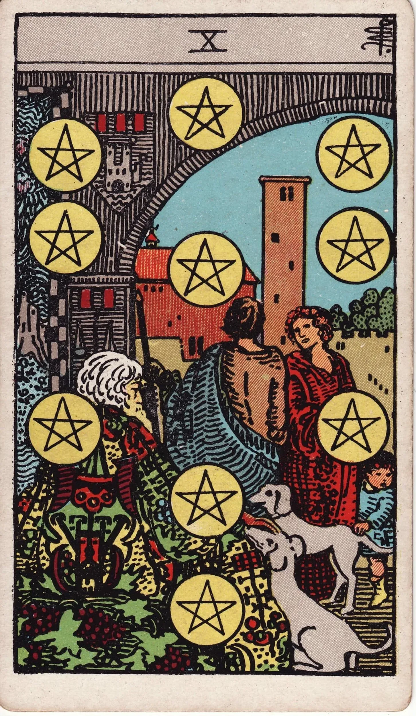 The Ten of Pentacles tarot card