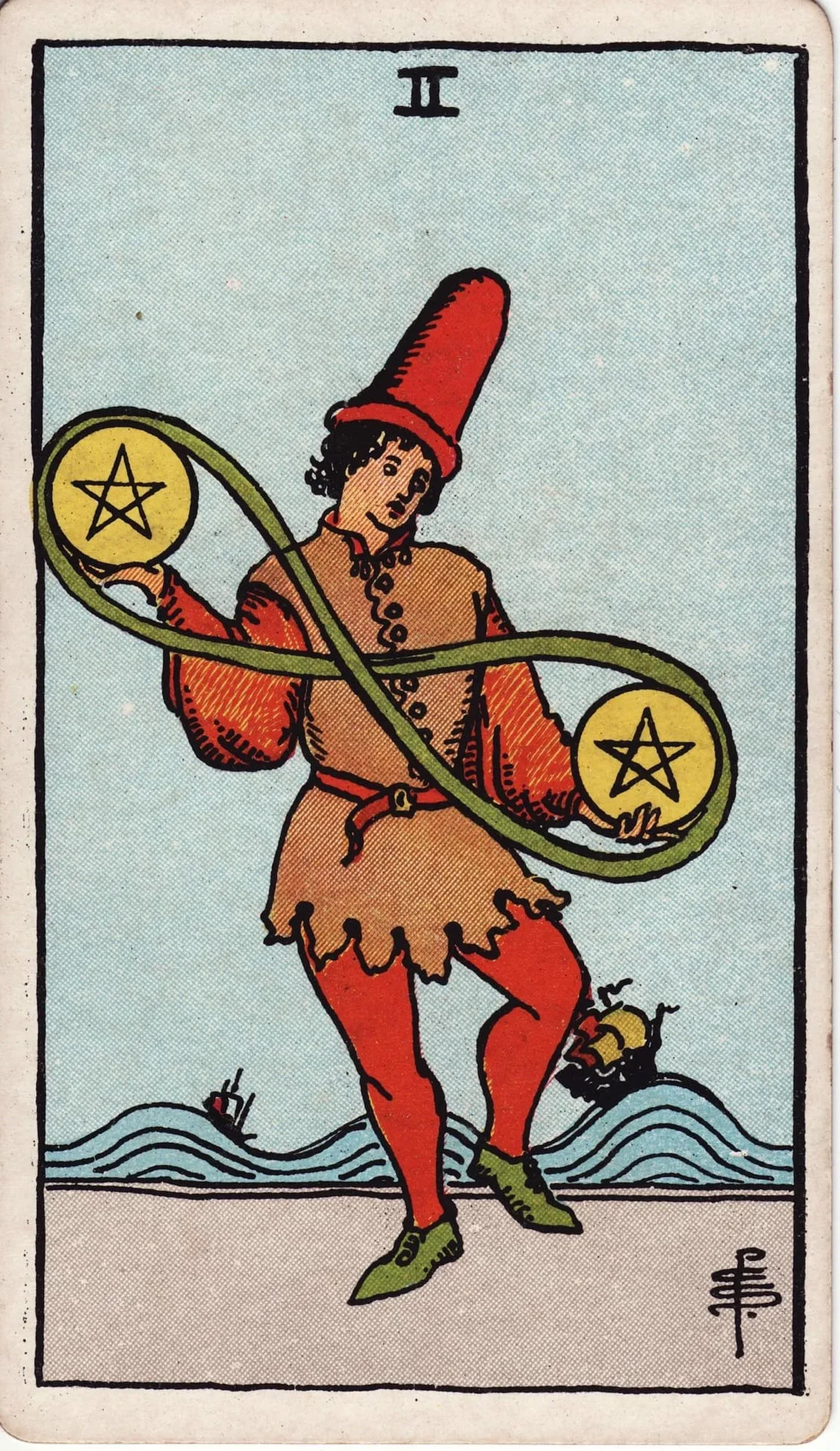 The Two of Pentacles tarot card