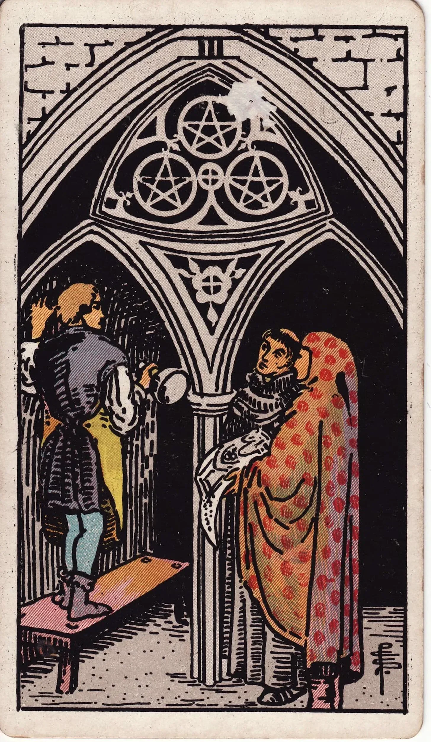 The Three of Pentacles tarot card
