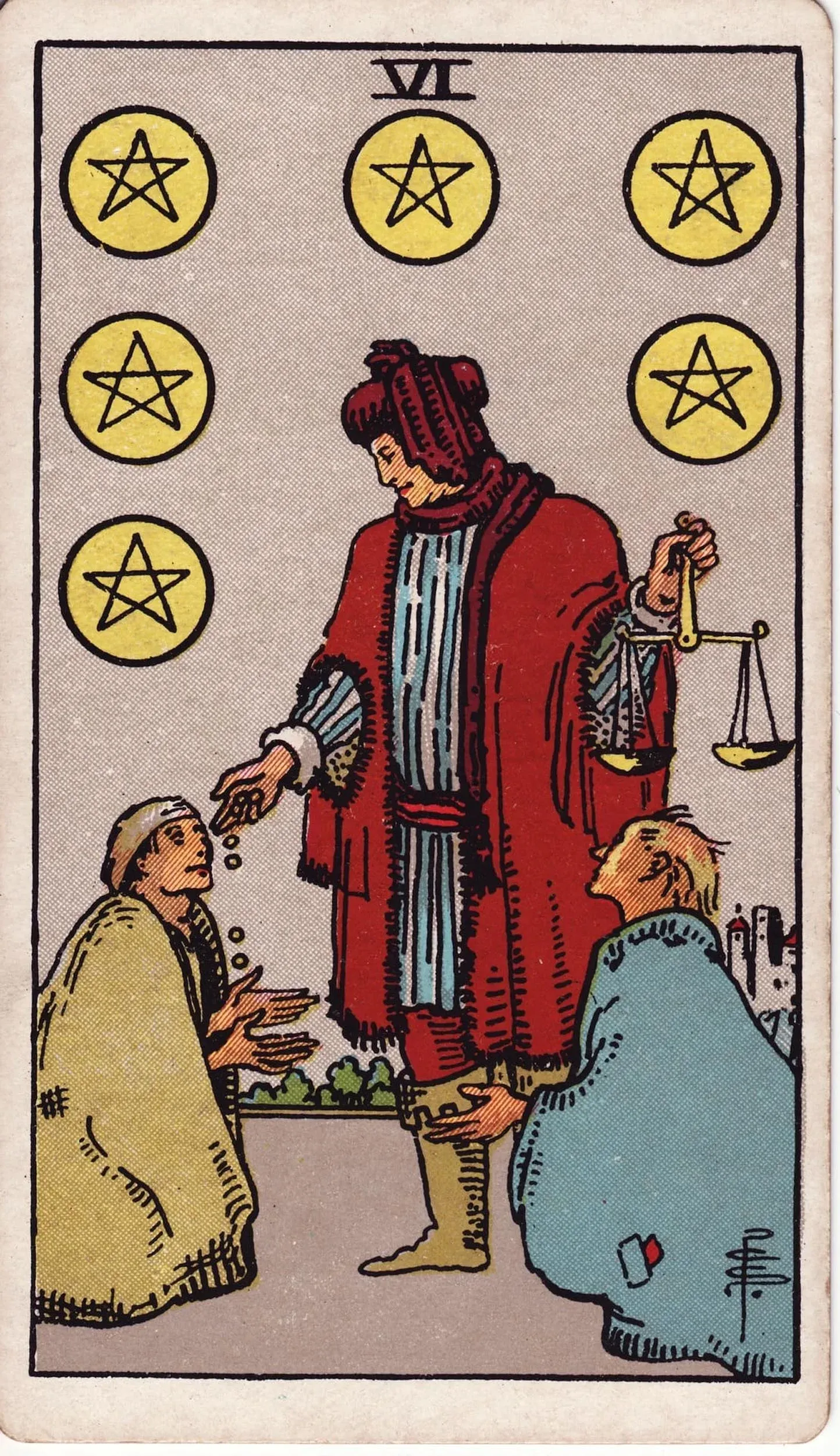 The Six of Pentacles tarot card