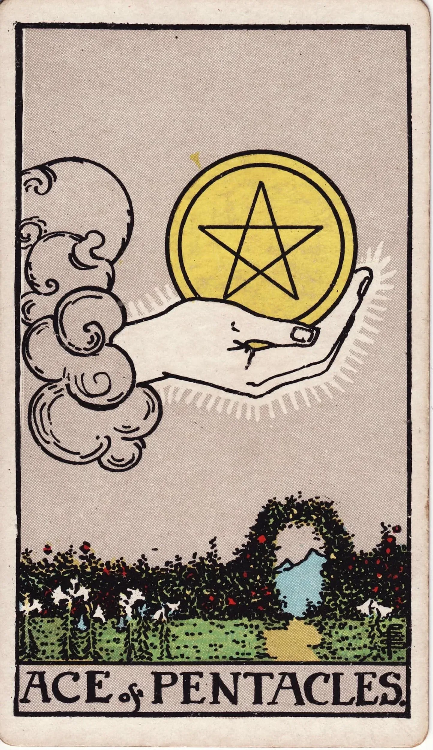 The Ace of Pentacles tarot card