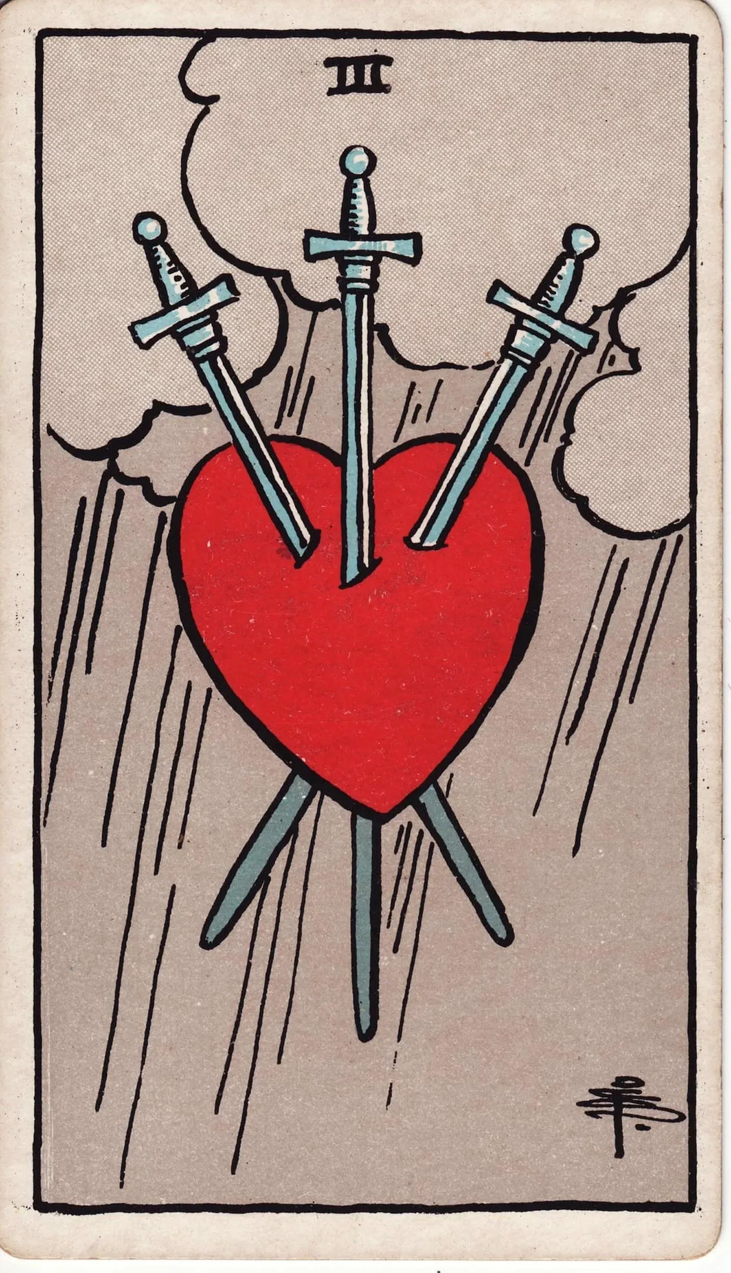 The Three of Swords tarot card