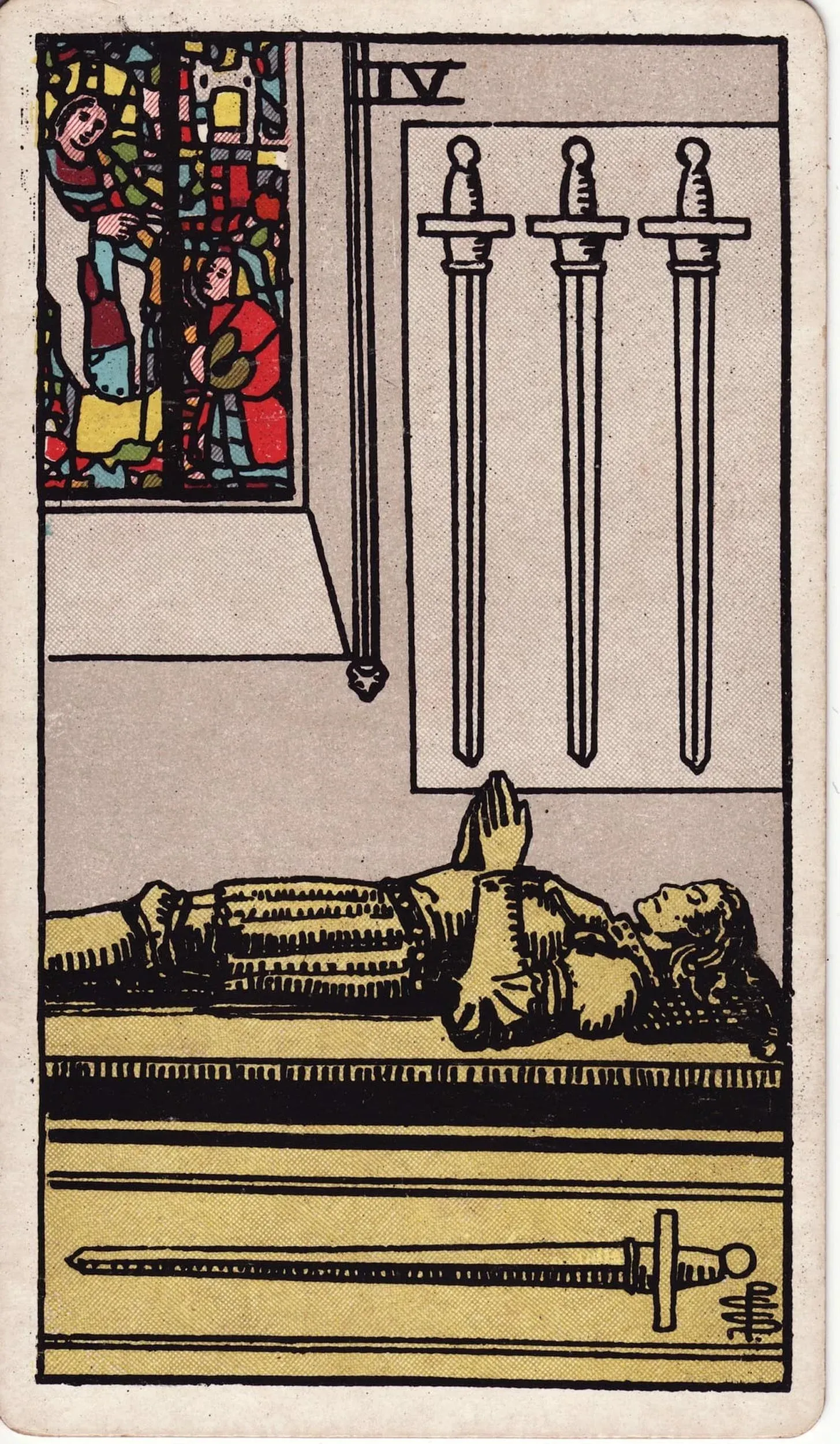The Four of Swords tarot card
