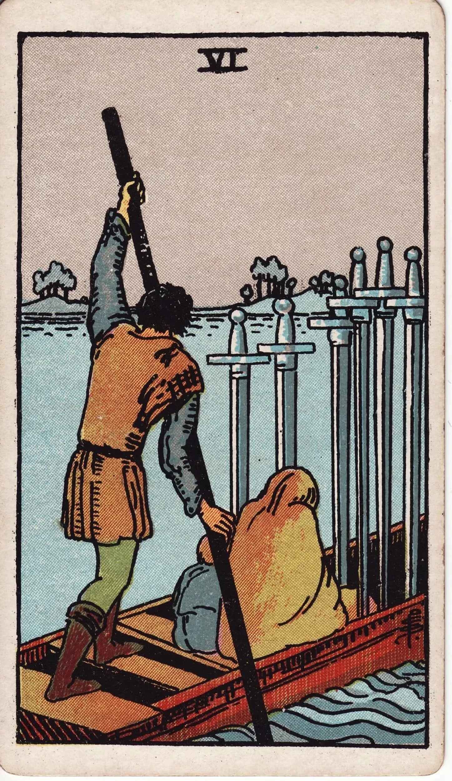 The Six of Swords tarot card