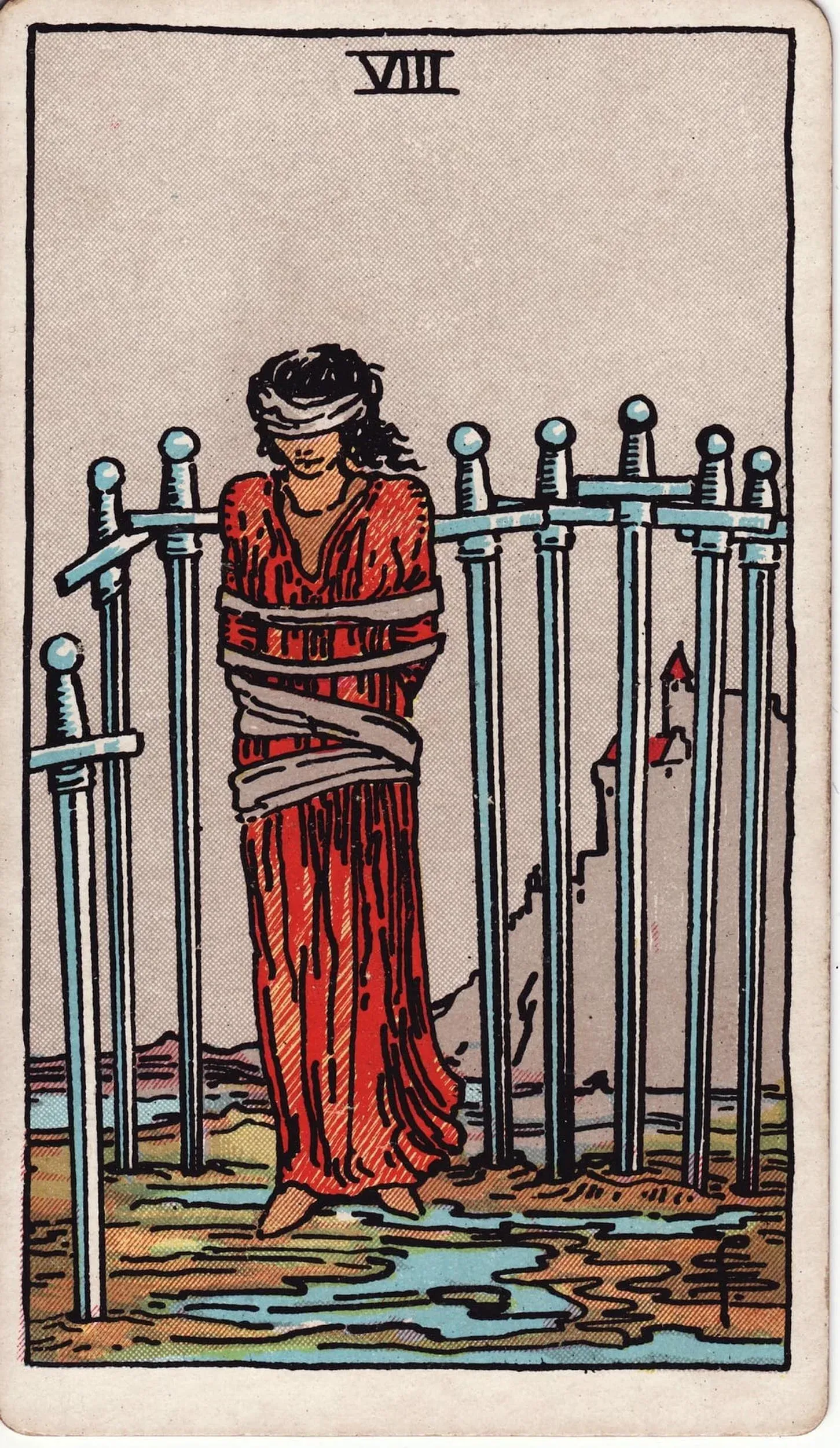 The Eight of Swords tarot card