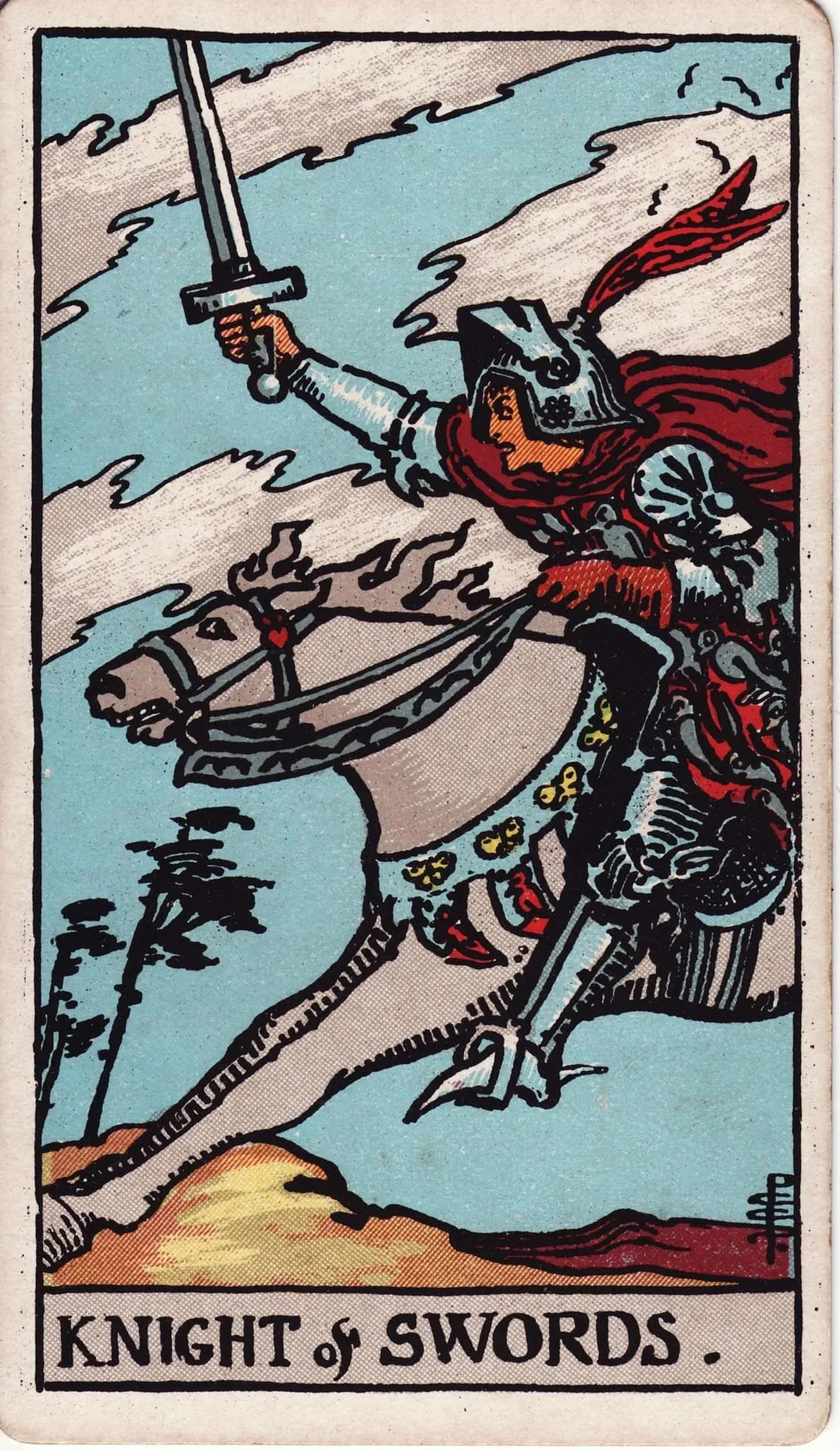 The Knight of Swords tarot card