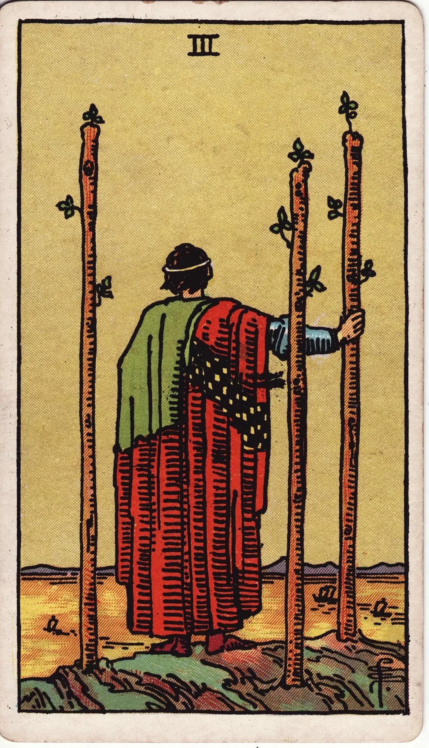 The Three of Wands tarot card