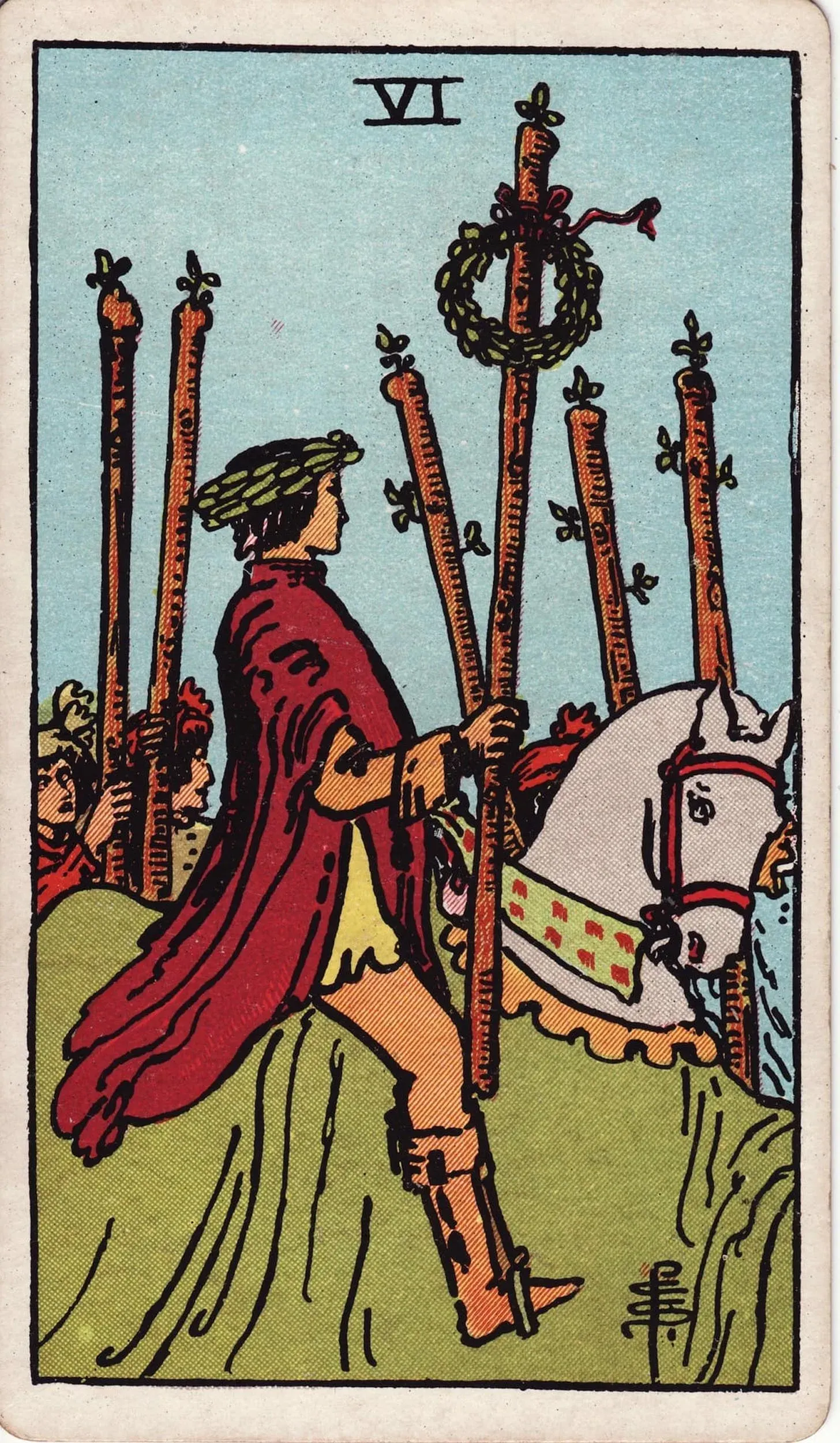 The Six of Wands tarot card