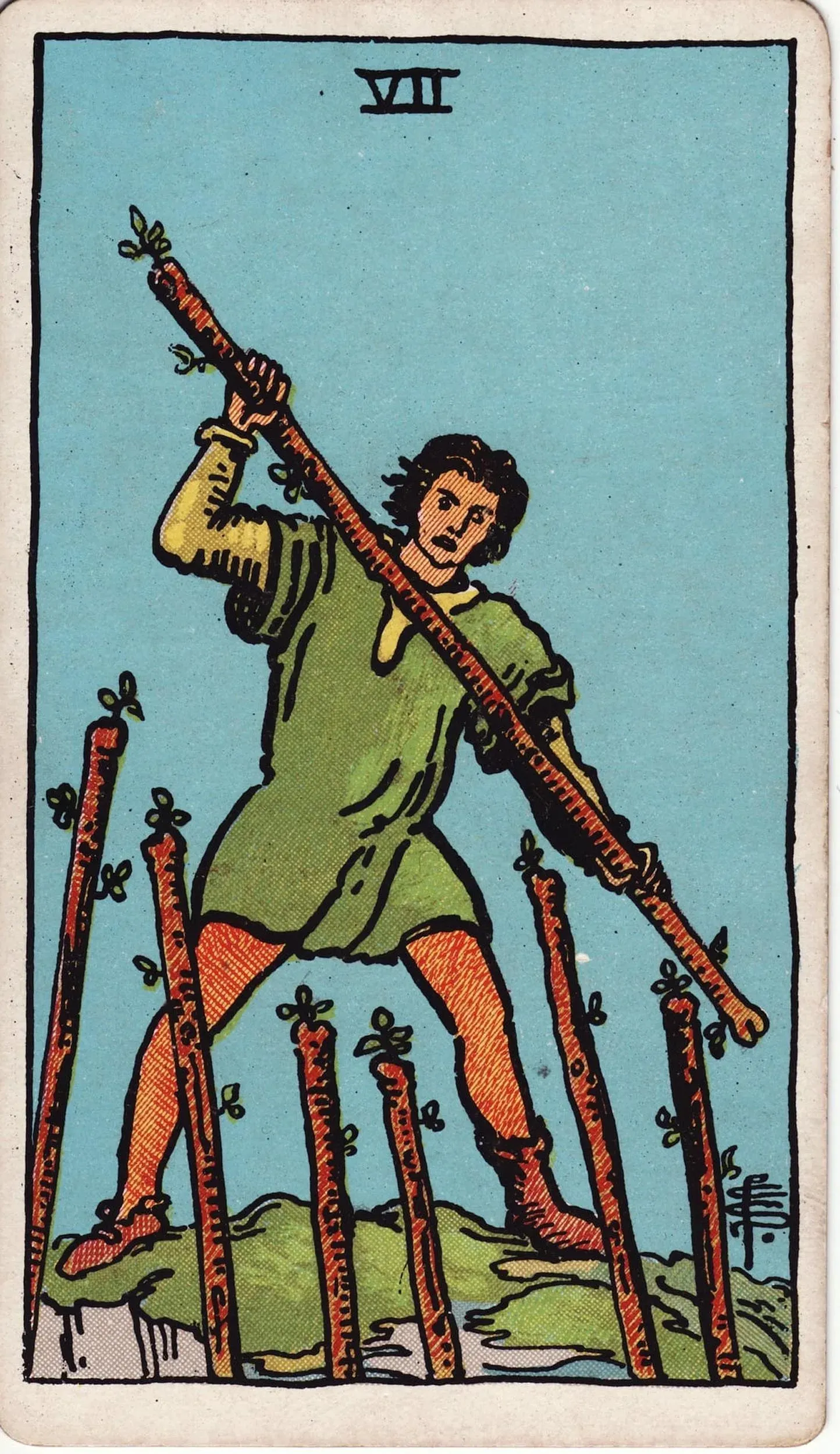 The Seven of Wands tarot card